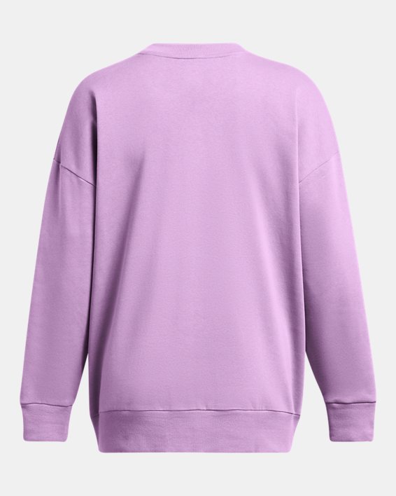 Haut à col ras du cou oversize UA Rival Fleece pour femme, Purple, pdpMainDesktop image number 4